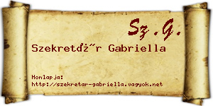 Szekretár Gabriella névjegykártya