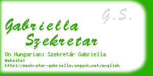 gabriella szekretar business card